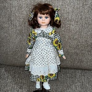 Sunflower porcelain doll